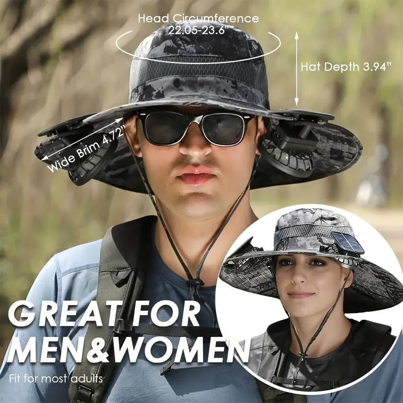 Pickup Only   Solar Cooling Hat With Built-in USB Fan - For Outdoor Camping, Beach, And Construction - Lightweight And Breathable Sun Protection Hat For Men And Women   Pickup Only