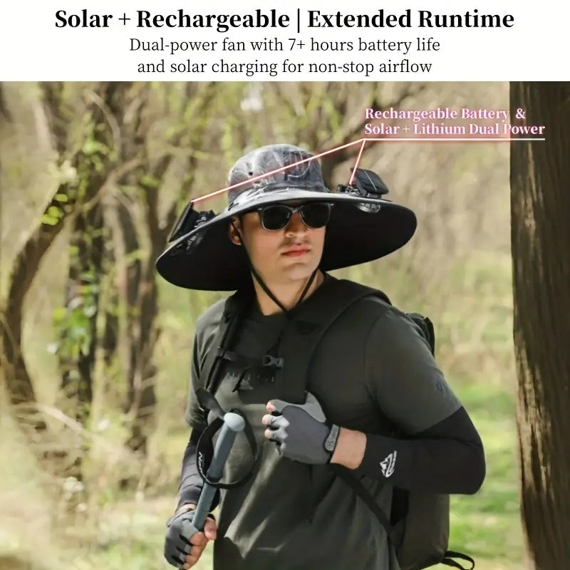 Pickup Only   Solar Cooling Hat With Built-in USB Fan - For Outdoor Camping, Beach, And Construction - Lightweight And Breathable Sun Protection Hat For Men And Women   Pickup Only