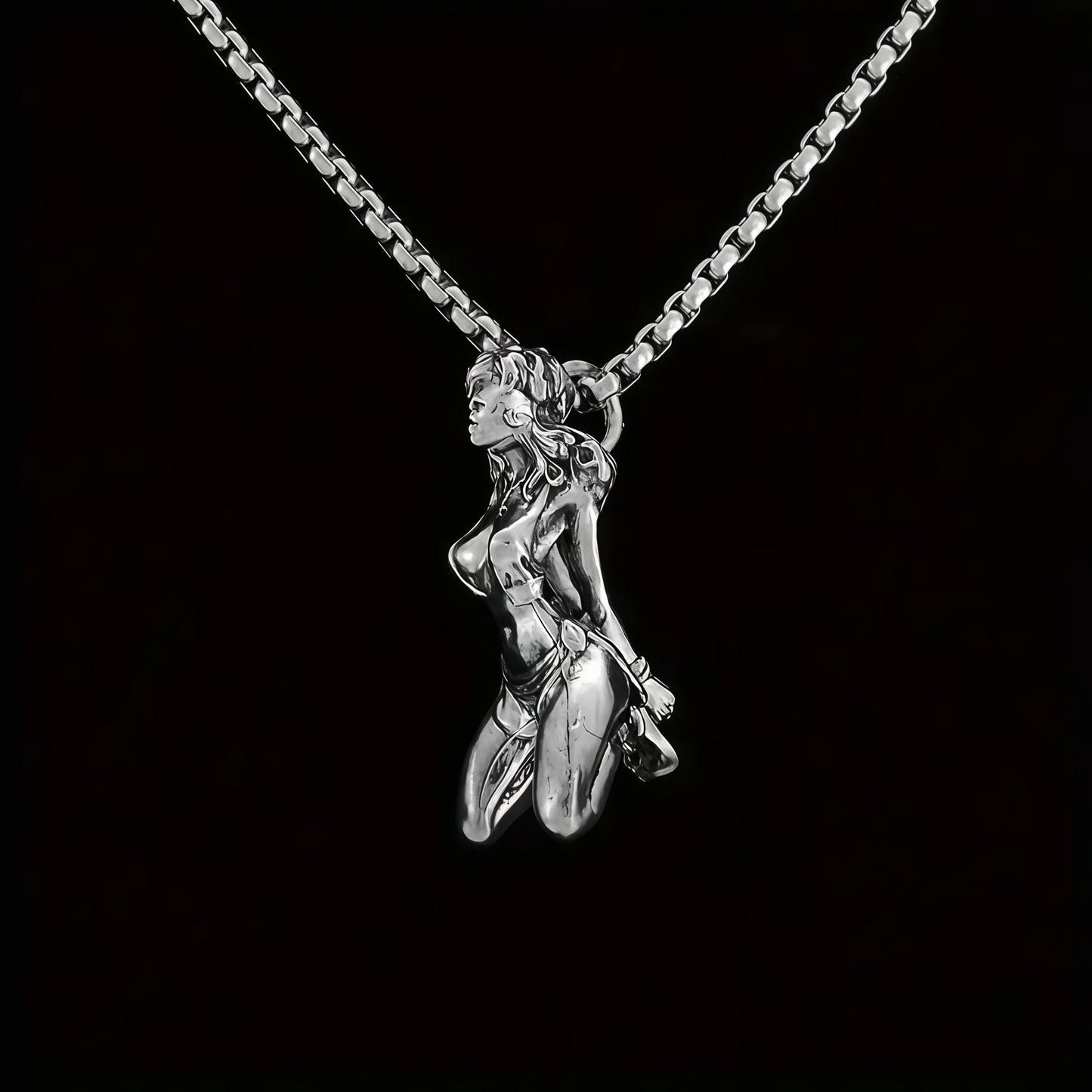Men BDSM-inspired Kinky Pendant Necklace, Copper With Silver Plating, Gothic  Jewelry, Statement Fashion Accessory