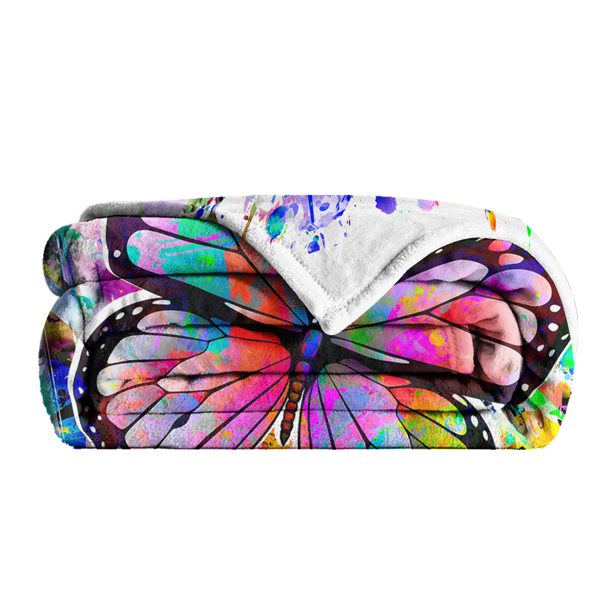 Colorful Butterfly Throw Blanket Watercolor Animal Butterfly Blankets Soft Flannel Throw, Gifts For Butterfly Lovers,Lightweight Flannel Throw Blankets