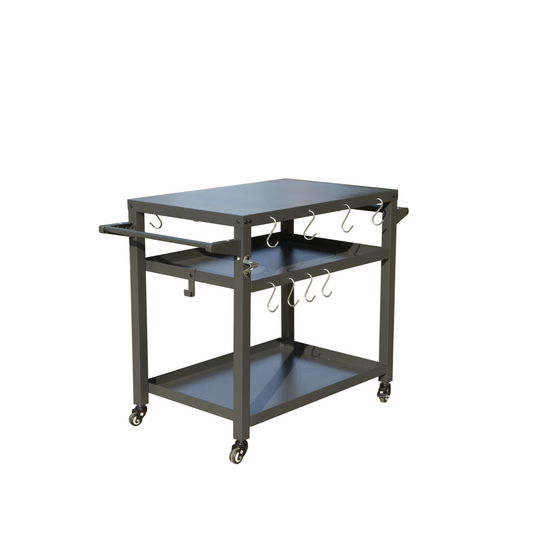 3-Shelf Outdoor Grill Table, Grill Cart With Wheels, Outdoor Pizza Oven Table And Food Prep Table, Blackstone Table With Propane Tank Hook, Grill Stand For Blackstone Griddle For Outside BBQ