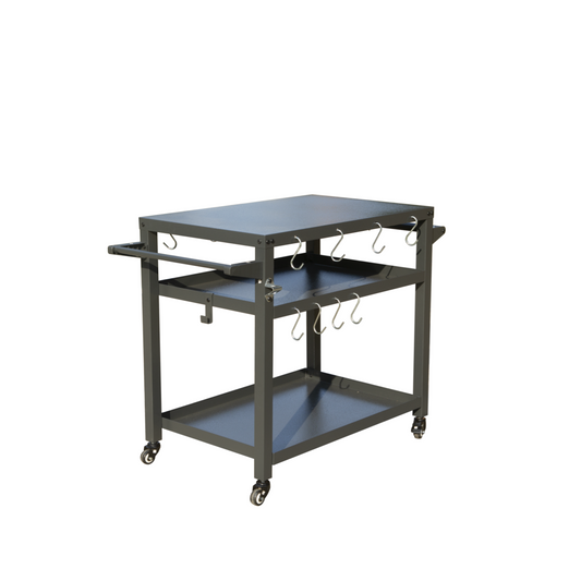3-Shelf Outdoor Grill Table, Grill Cart With Wheels, Outdoor Pizza Oven Table And Food Prep Table, Blackstone Table With Propane Tank Hook, Grill Stand For Blackstone Griddle For Outside BBQ