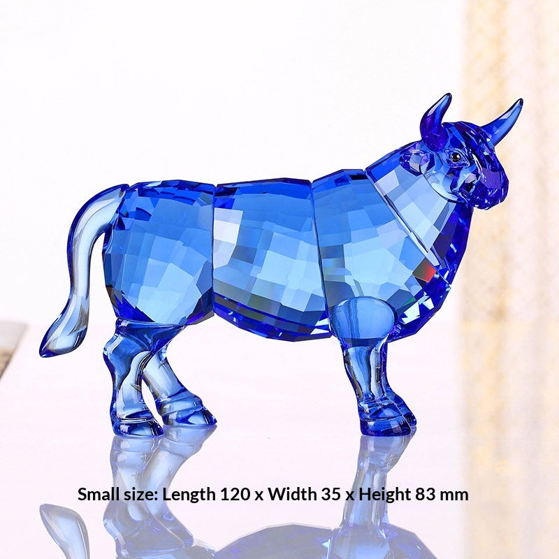 Crystal Ornament Lucky Mascot Wangcai Ox Gift Craft Decoration Piece