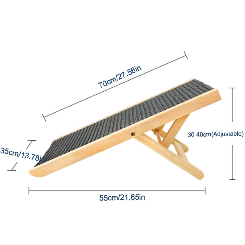 Dog Stair Foldable Non-Slip Pet Ramp Adjustable Heights Ladder For Car Sofa Bed