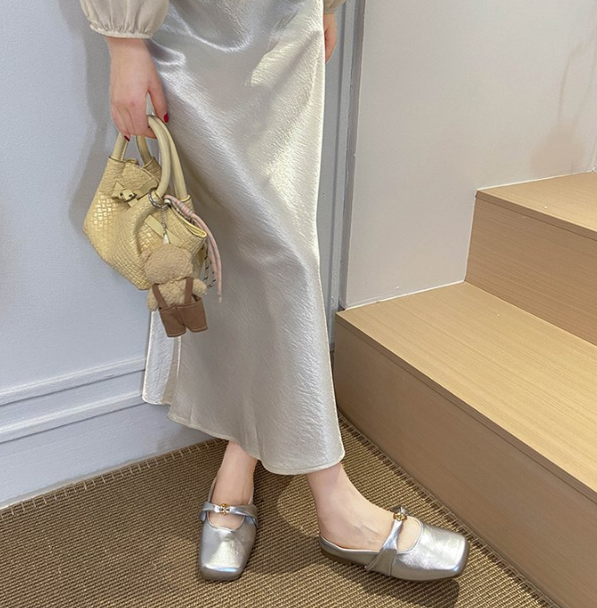 Omen's Gentle Style Mary Jane Closed Toe Mules, Slip On Block Heel Slide Sandals, Casual Daily Lazy Outdoor Shoes
