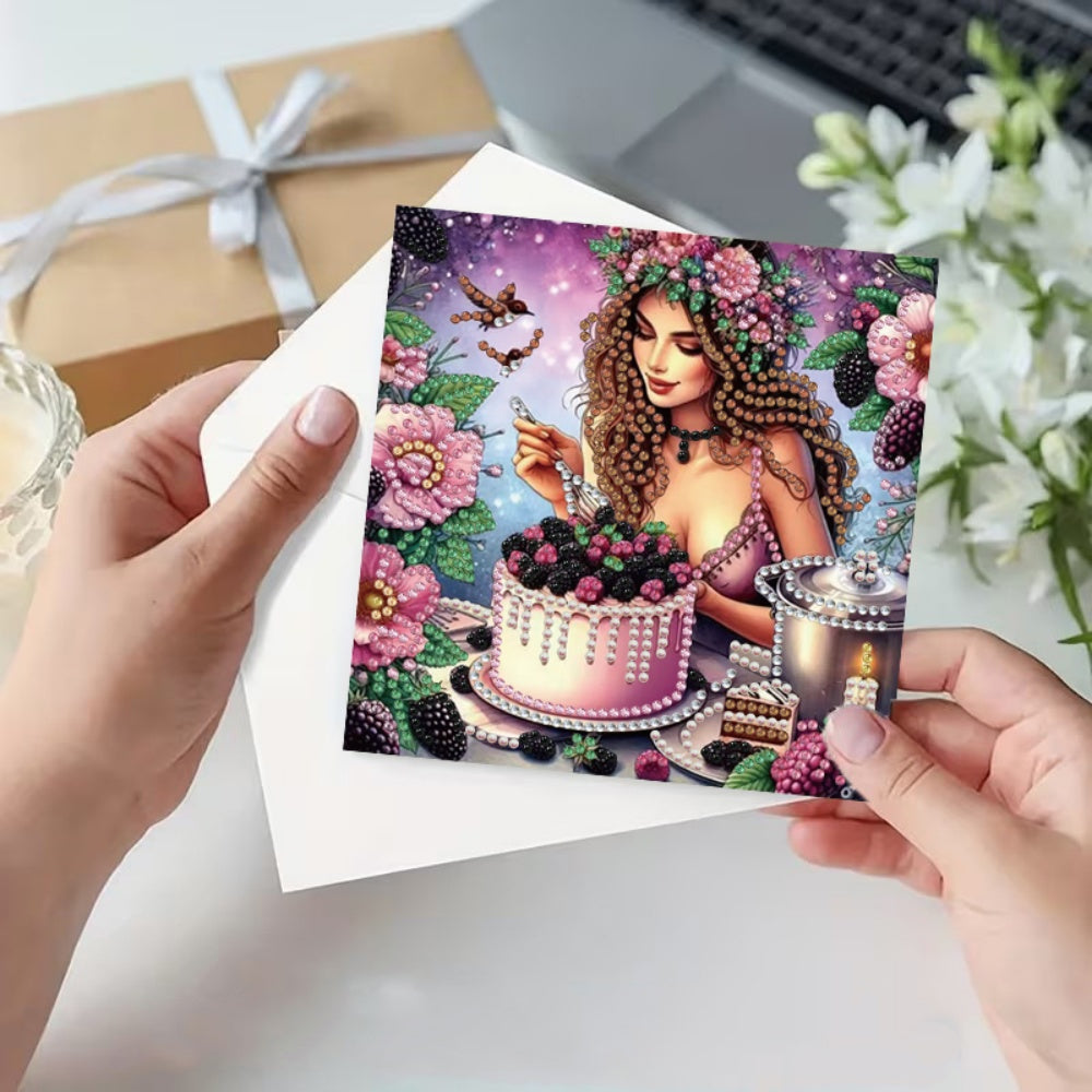 DIY Diamond Painting Kit Birthday Card Kit, Unique Mom Birthday Pattern Design, Water Diamond Painting Art Mosaic Postcards, Festival Cards Perfect For Families, Friends, And Lovers, Handmade Gifts