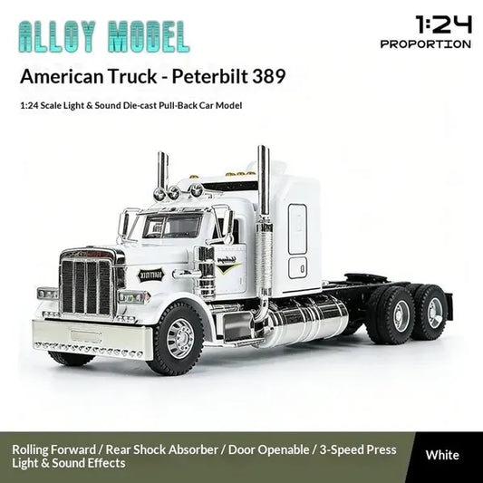 Semi Truck Toys For Boy Heavy Trucks,Metal Diecast Trucks Model Pull Back Cars With Light And Sound,Truck And Trailer Toys For Boys,Toy Trucks For Boys Age 4-8