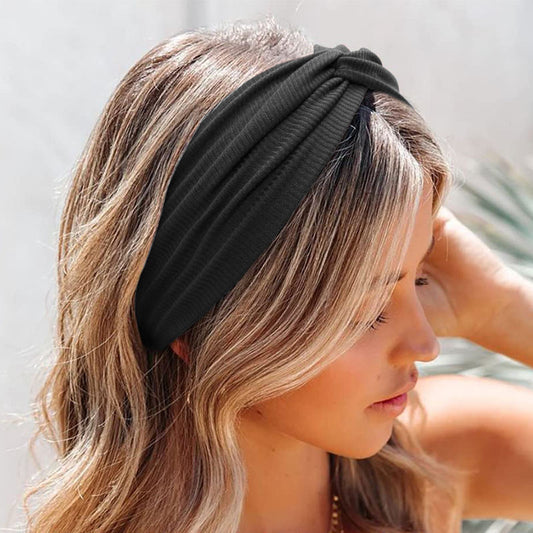 Solid Color High Elastic Knitted Thread Cross Yoga Hair Band