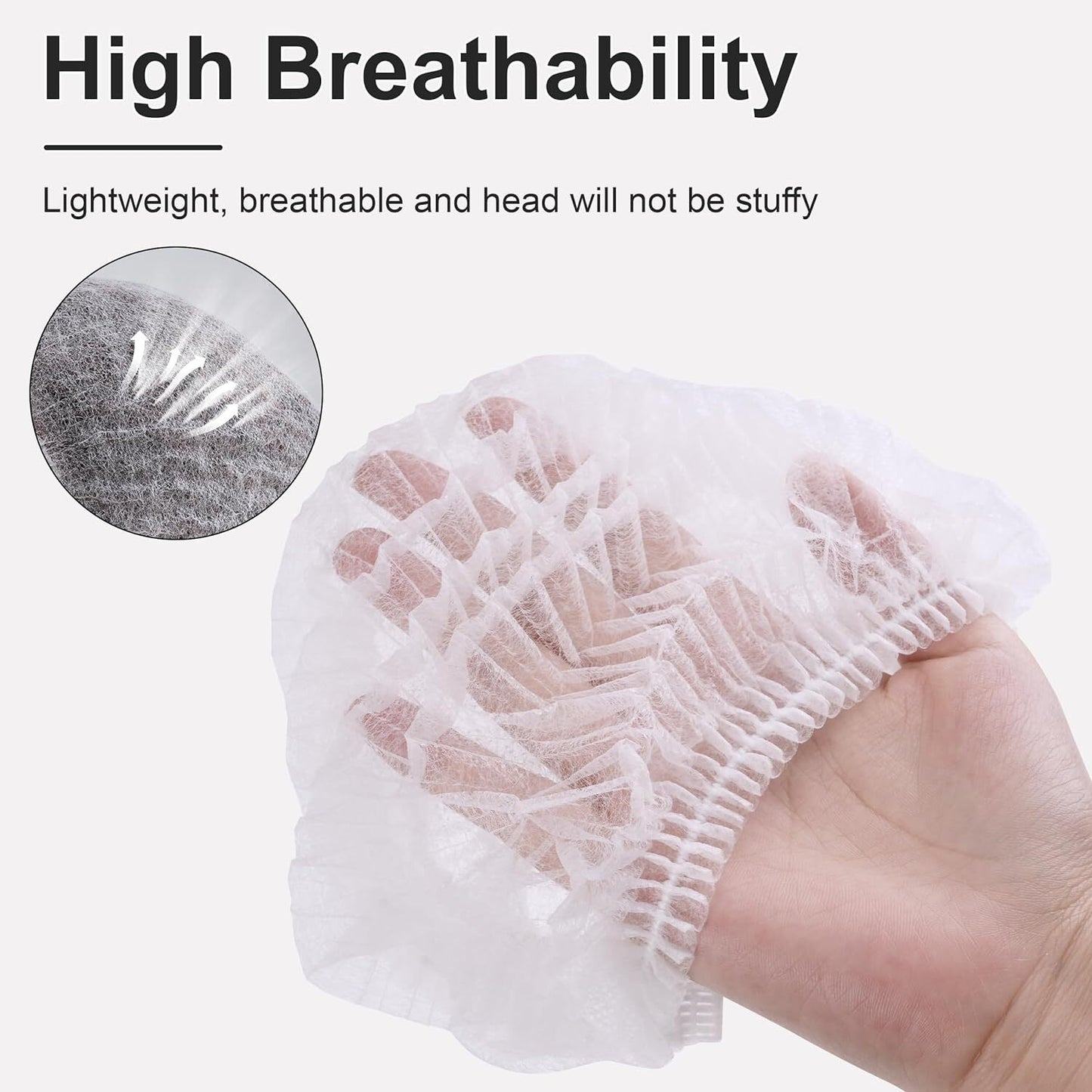 10 0 0Pcs Disposable Head Cover Hair Net White Elastic Hair Cap For Beauty Salon