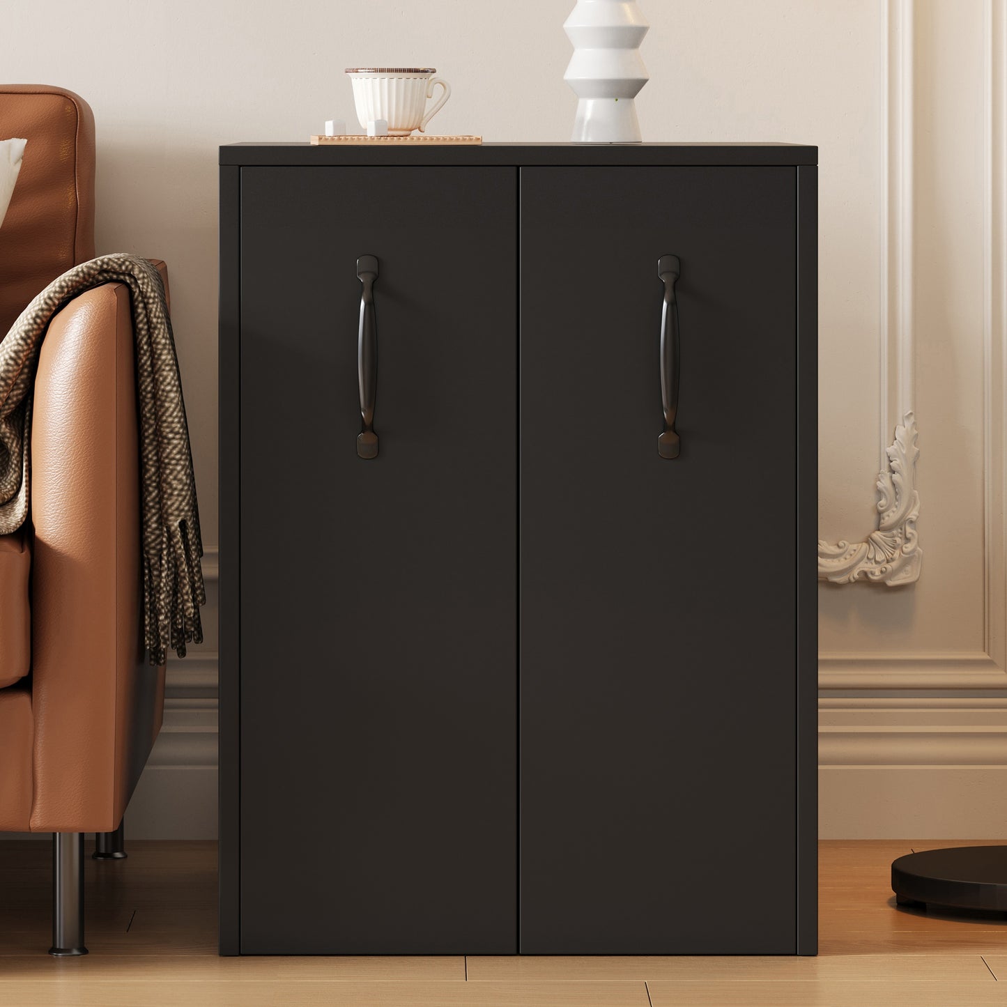 Bookcase With Wheels Mobile Sideboard With Pull-out Side Drawer, Large Wheels, Edge Protectors, Reversible Left Right Configuration Storage Furniture For The Desk, Bedside Table,bathroom