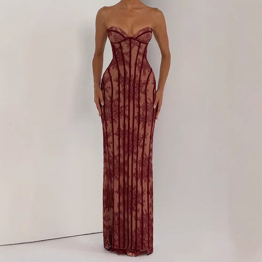 Sexy Strapless, Backless, Body-hugging Elegant Long Dress