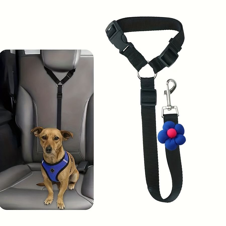 Pet Car Harness Rope Ring Dog Car Elastic Reflective Strap Leash
