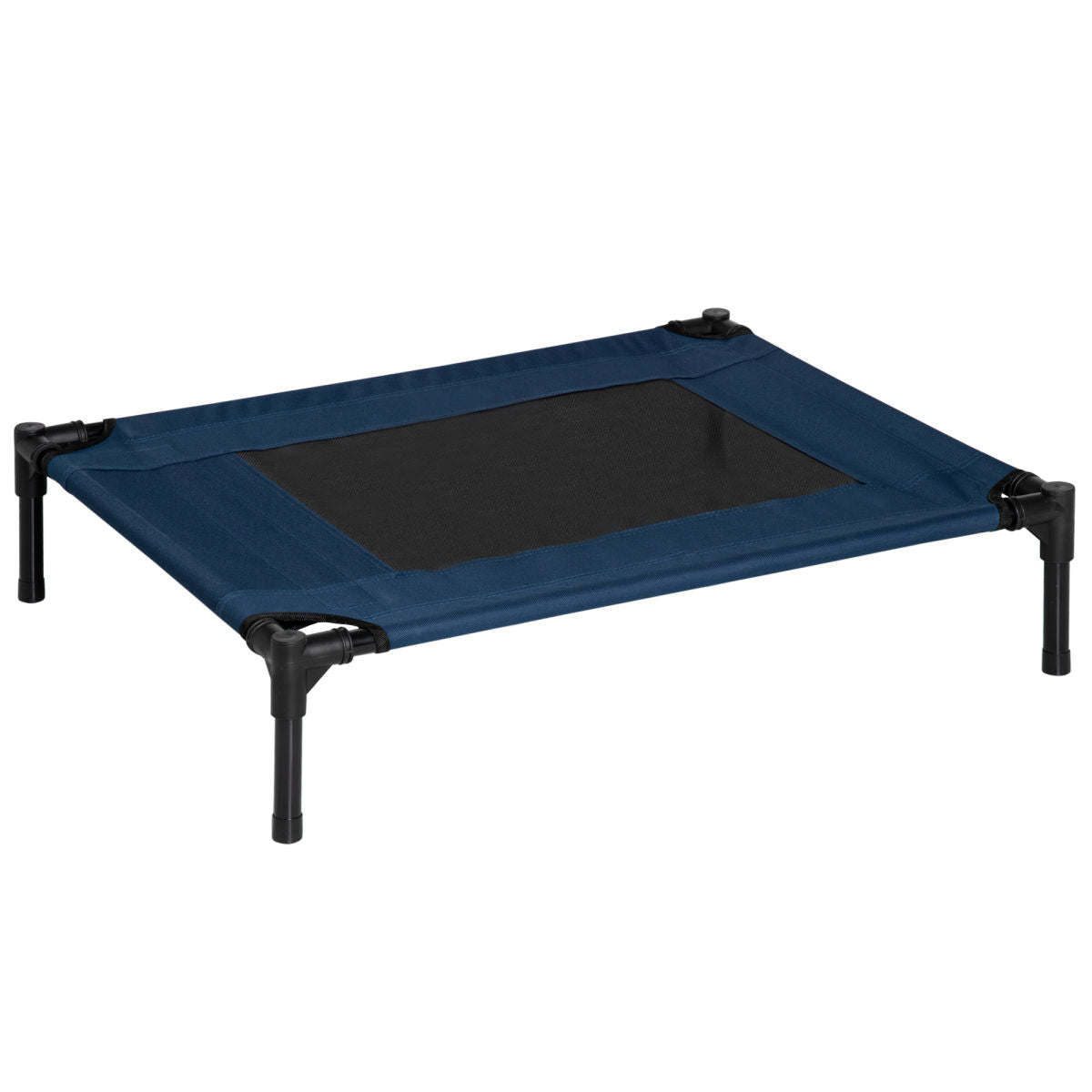 PawHut Raised Dog Bed Cat Elevated Lifted Puppy Pet Elevated Cot Portable Camping Basket Blue (Medium)