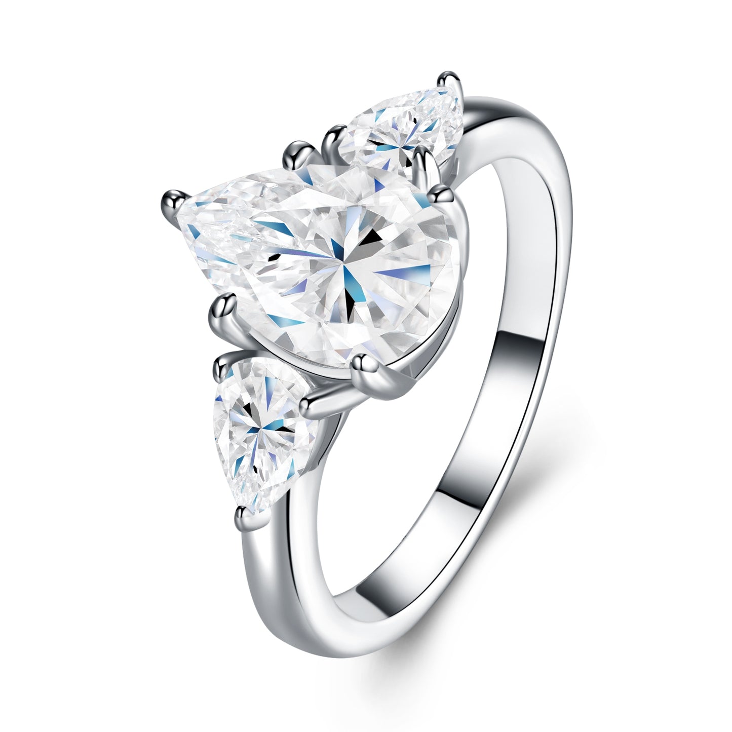 Engraved With Top-quality Moissanite, This Luxurious And Fashionable Minimalist Jewelry Set Features Exquisite Silver Accessories For Ladies. Made Of S925 Silver With Electroplated Platinum.