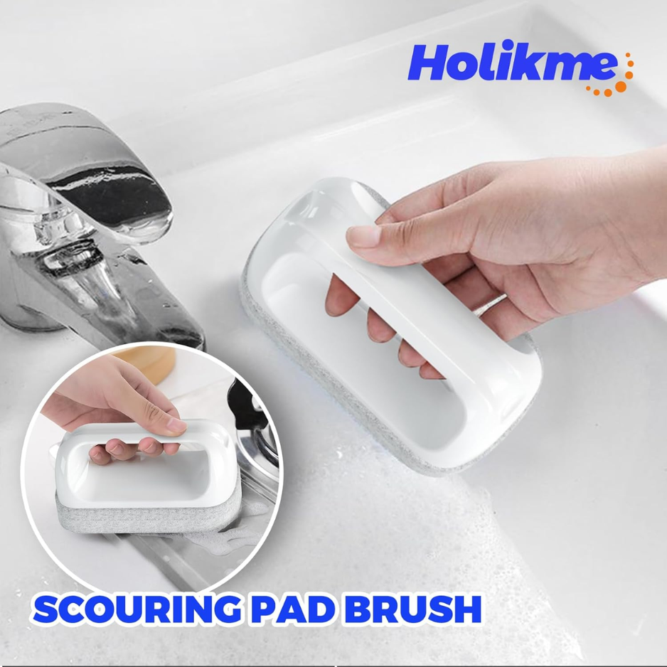 Holikme Multi-Purpose Dish Brush Set - Green Scrubbing Tools For Pots, Pans & Groove Gaps