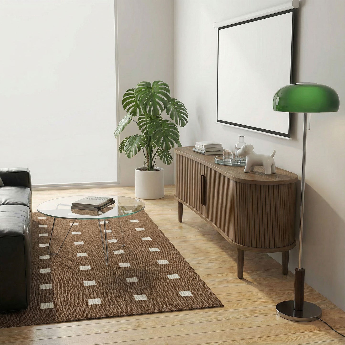 63in Fluted TV Stand Modern Media Console Table Entertainment Center With Sliding Door And Solid Wood Legs For Living Room Bedroom Office