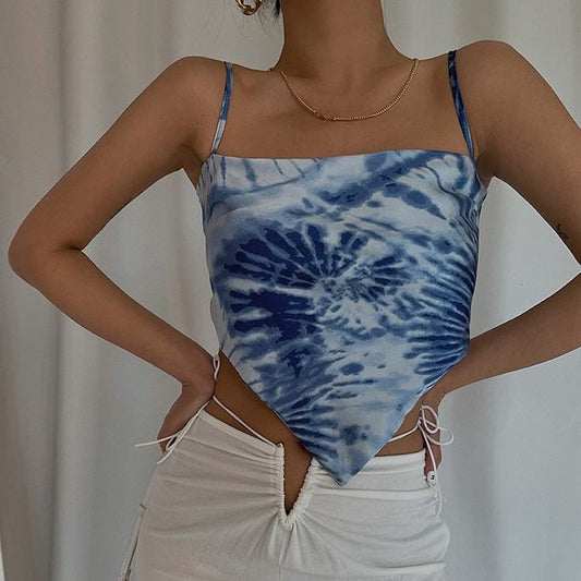 Women's Retro Printed Sports Suspender Yoga Suit