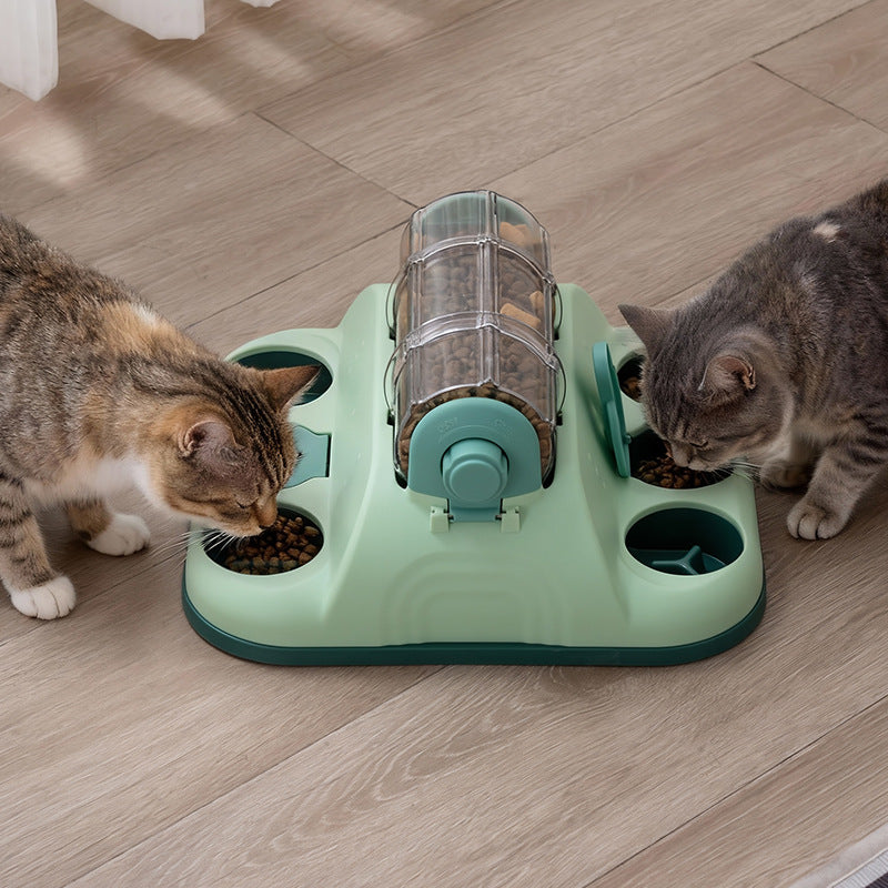 Pet Toy Food-dispensing Cat Slow Feeder Rolling Bowl