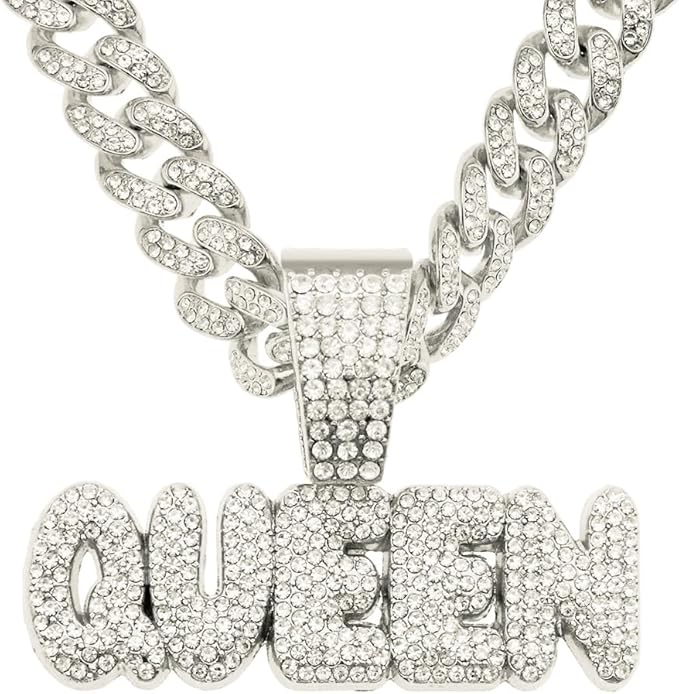 Fashion Hip-hop Accessories Men's Chilled Moissanite Custom Design Letter Letter Cuban Chain Pendant Necklace