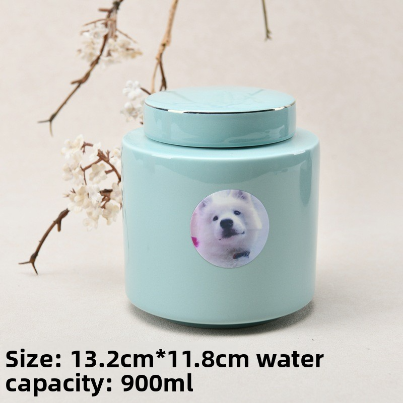 Light Luxury Ceramic Jar For Ashes Collection As A Souvenir For Deceased Cats And Dogs Pets