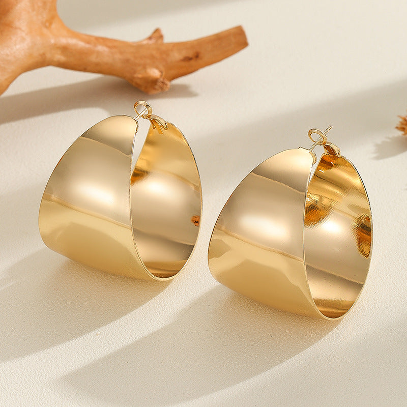 Geometric Circle Hoop Earrings For Women - Trendy Minimalist Dangle Earrings, Fashion Statement Jewelry