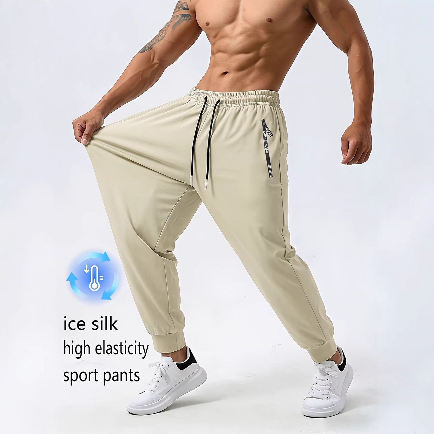 Mens High-Elastic, Quick-Drying Summer Sports And Fitness Pants For Europe And America