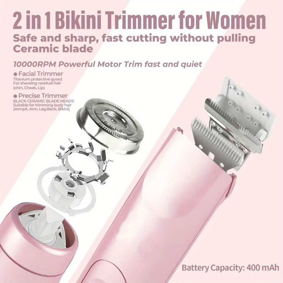 Dual Head Shaver Women&Man Electric Bikini Trimmer Wet & Dry Use Hair Removal