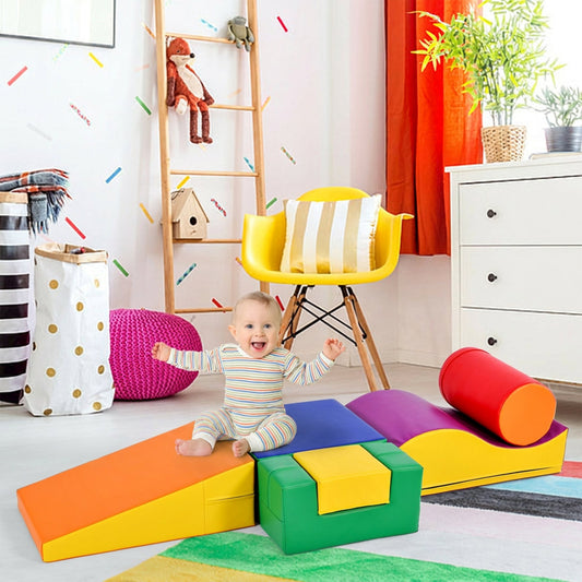 6 TLG Giant Building Blocks For Romping & Climbing Large Building Blocks For Children. Stairs And Slide For Children - Toys For Climbing, Sliding And Crawling. In Preschool Age & Babies Soft Building