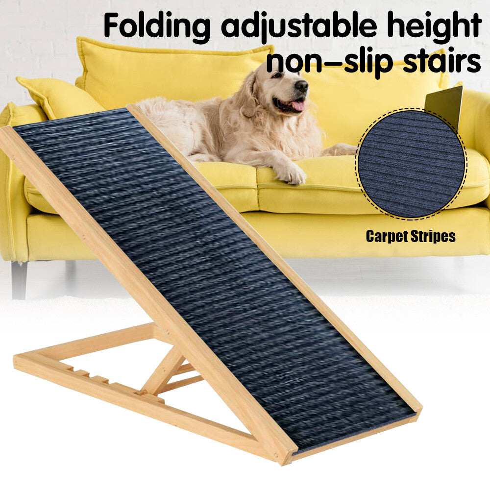 Foldable Dog Pet Ramp Adjustable Height Dogs Stairs For Bed Sofa Car 1 00cm