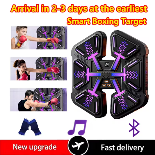 Smart Bluetooth Music Boxing Machine -LED Reaction Training, Adjustable Speed, Home Fitness & Stress Relief With Glove