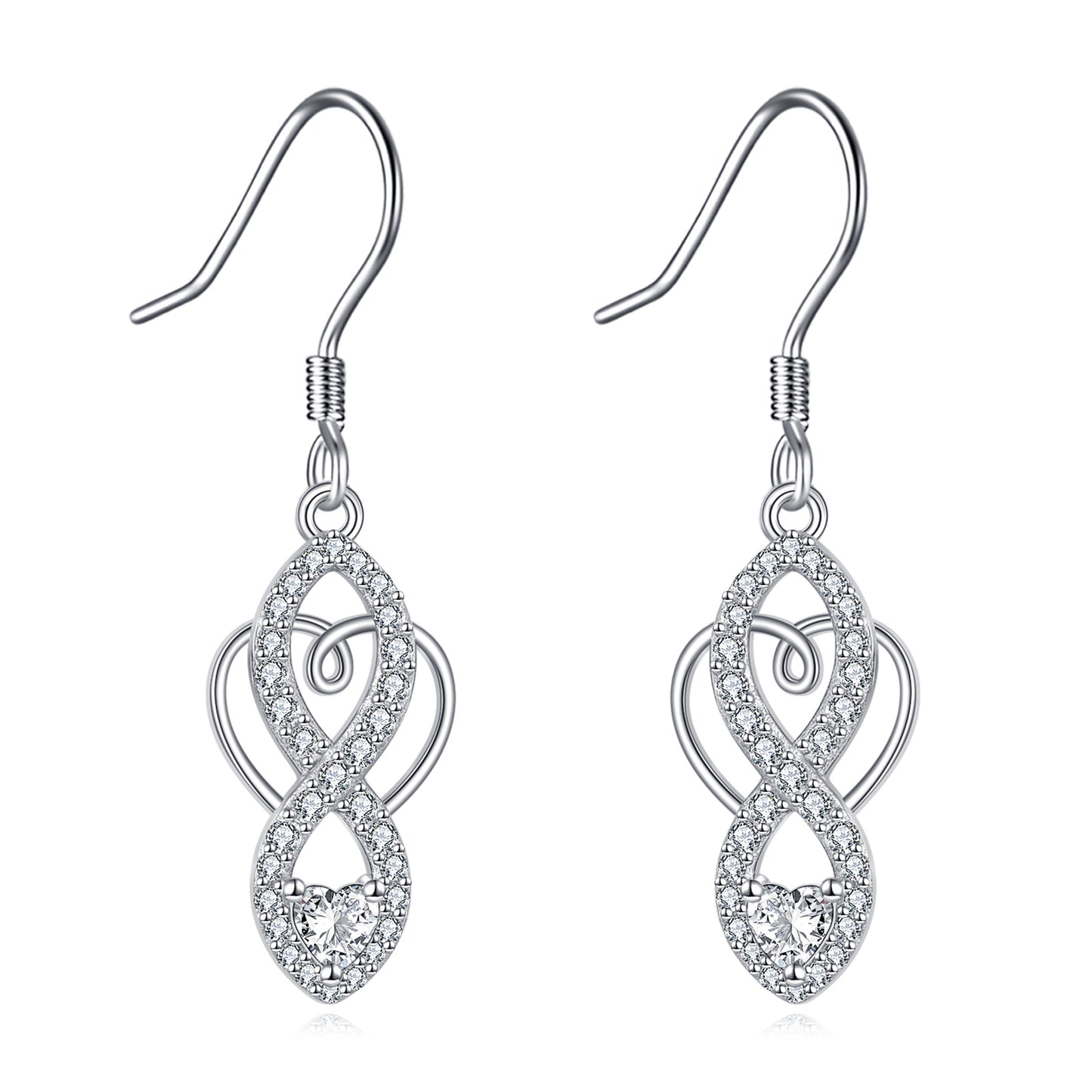 Celtic Knot Earrings 925 Sterling Silver Infinity Dangle Drop Earrings Irish Celtic Jewelry Gifts for Women