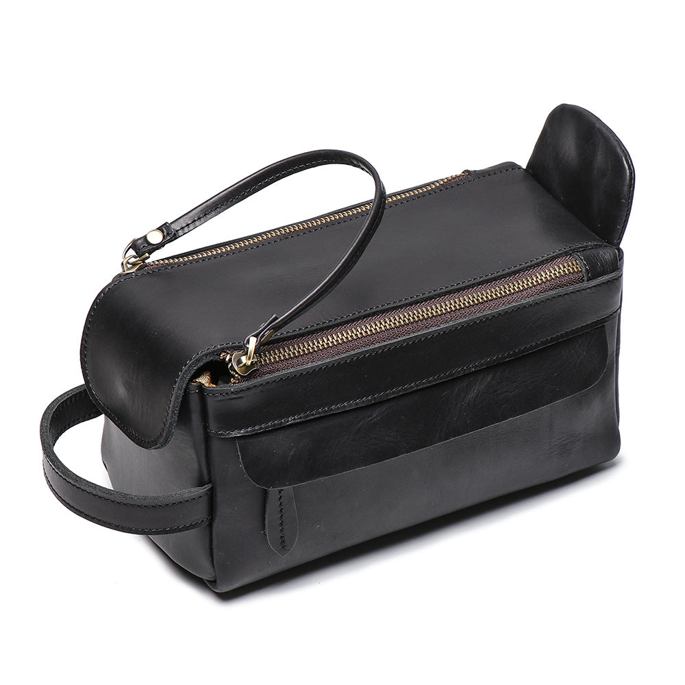 Retro-style Multi-functional Leather Tote Mens Makeup Bag