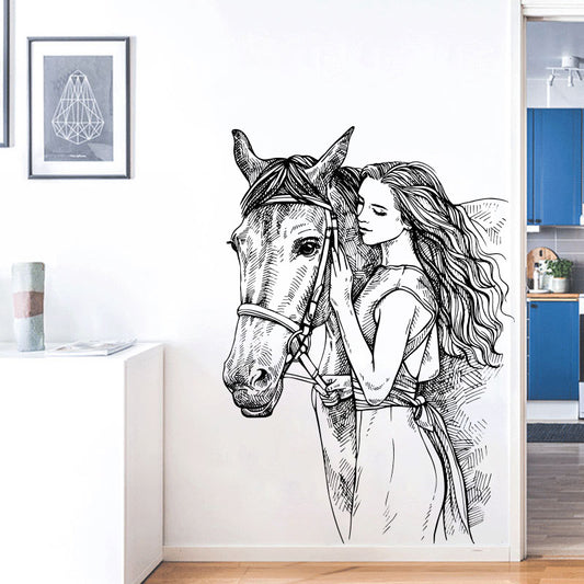 Family Sketch Steed Beauty Wall Sticker