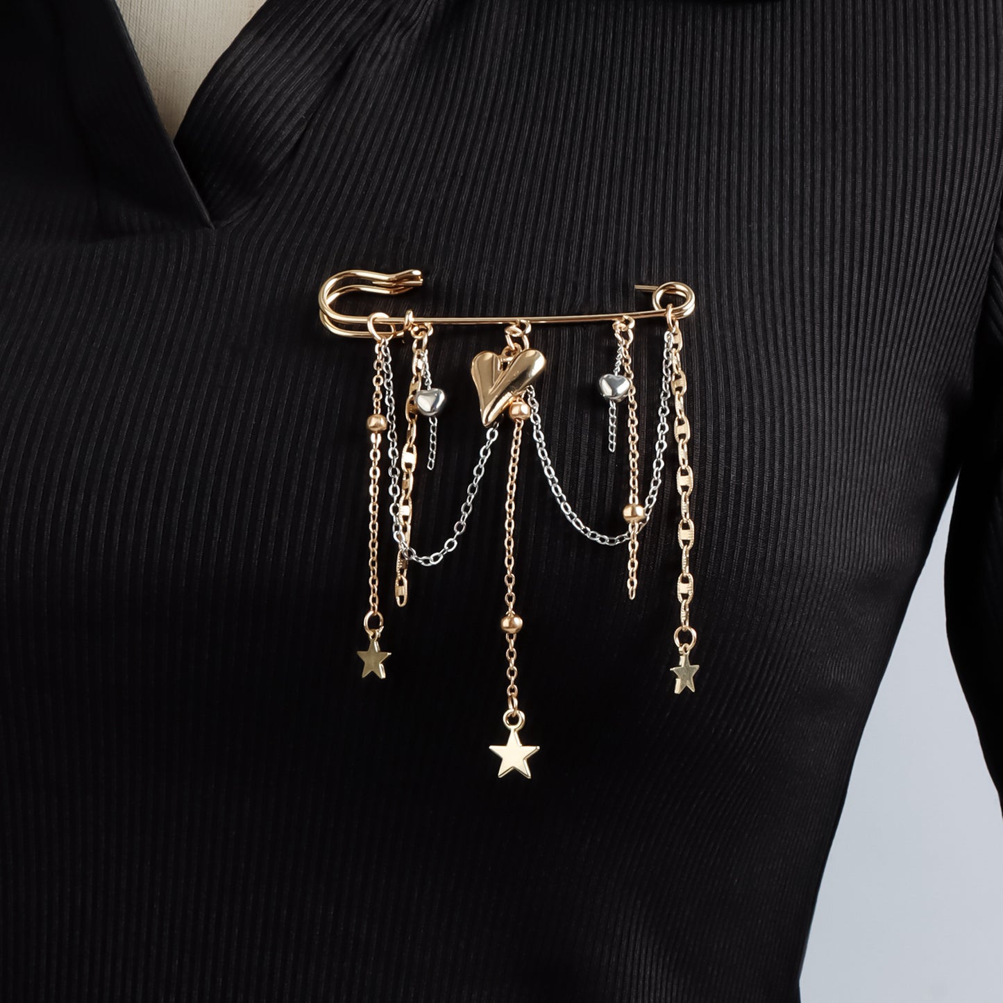 Love Moon Bear Flower Element Brooch Clothing Suit Functional Simple Pin Accessories