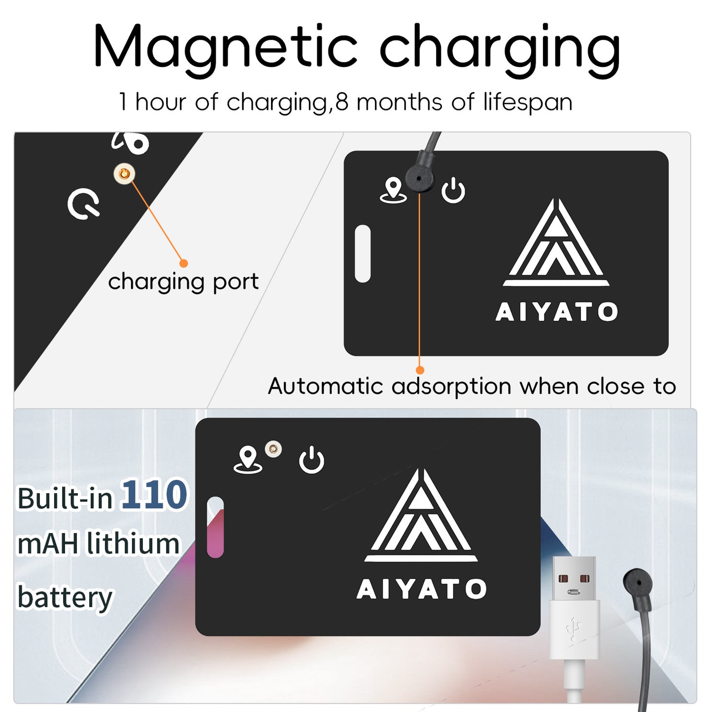 Anti-loss Alarm Device Ultra-thin Card Wireless Charging