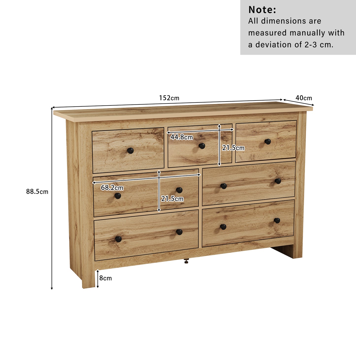 Modern Minimalist Dining Cabinet With Large Capacity, Buffet With Several Drawers, Original Wooden Coffee Bar Cabinet With 7 Drawers For Entrance, Kitchen, Dining Room And Living Room