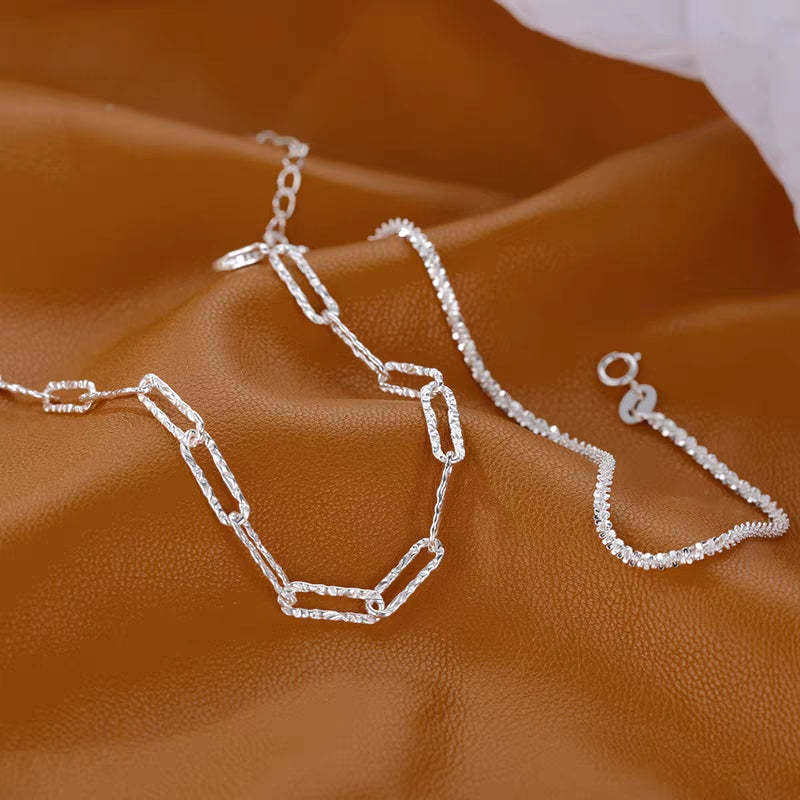 1 Set 999 Sterling Silver Double-Layer Stackable Bracelet, Minimalist Style, Perfect For Daily Wear And Valentine's Gift