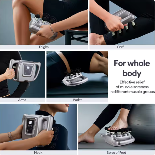 24 Head Professional Fascia Gun Deep Tissue Electric Muscle Massager With 21mm Depth, 2000mAh Battery And Dual Handles For Full Body Relief