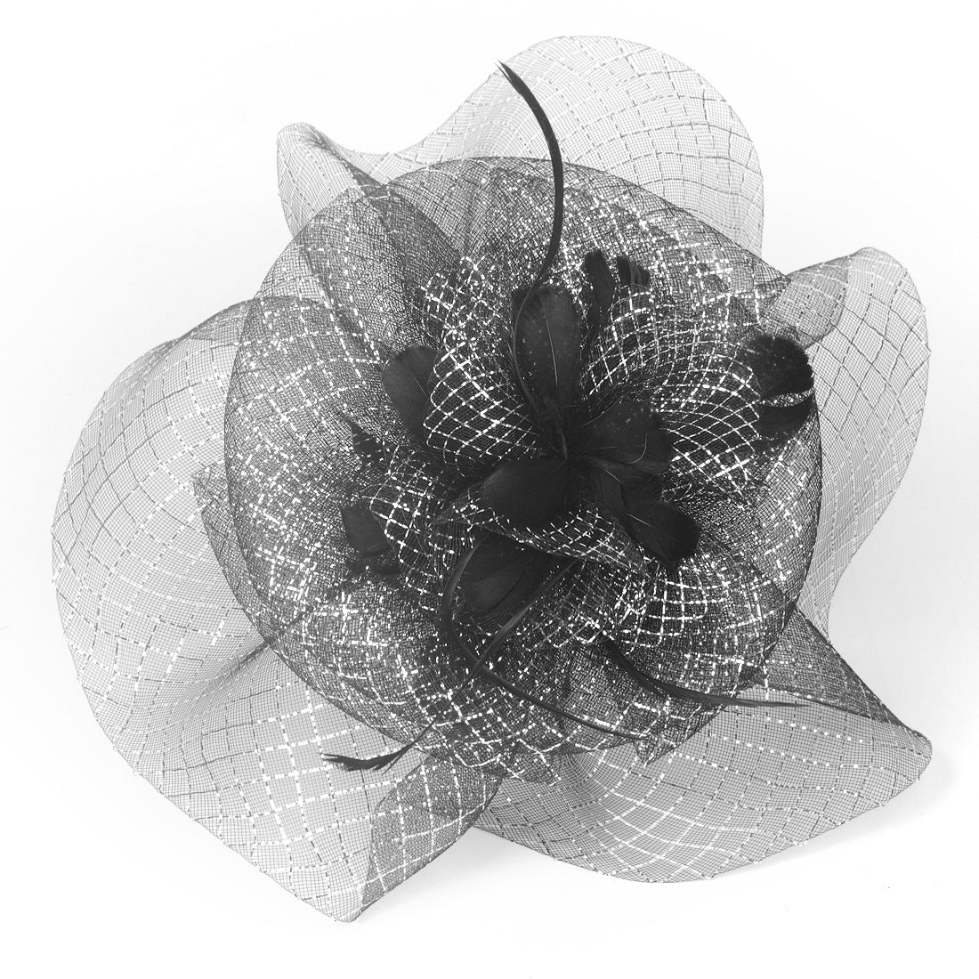 Tea Party Veil Feather Headdress Small Top Hat Performance Headpiece