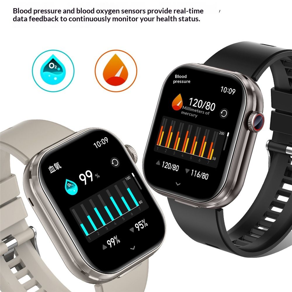T99 Earphones TWS Watch 2-in-1 Bluetooth Calling Blood Pressure Heart Rate Monitoring Smart Watch