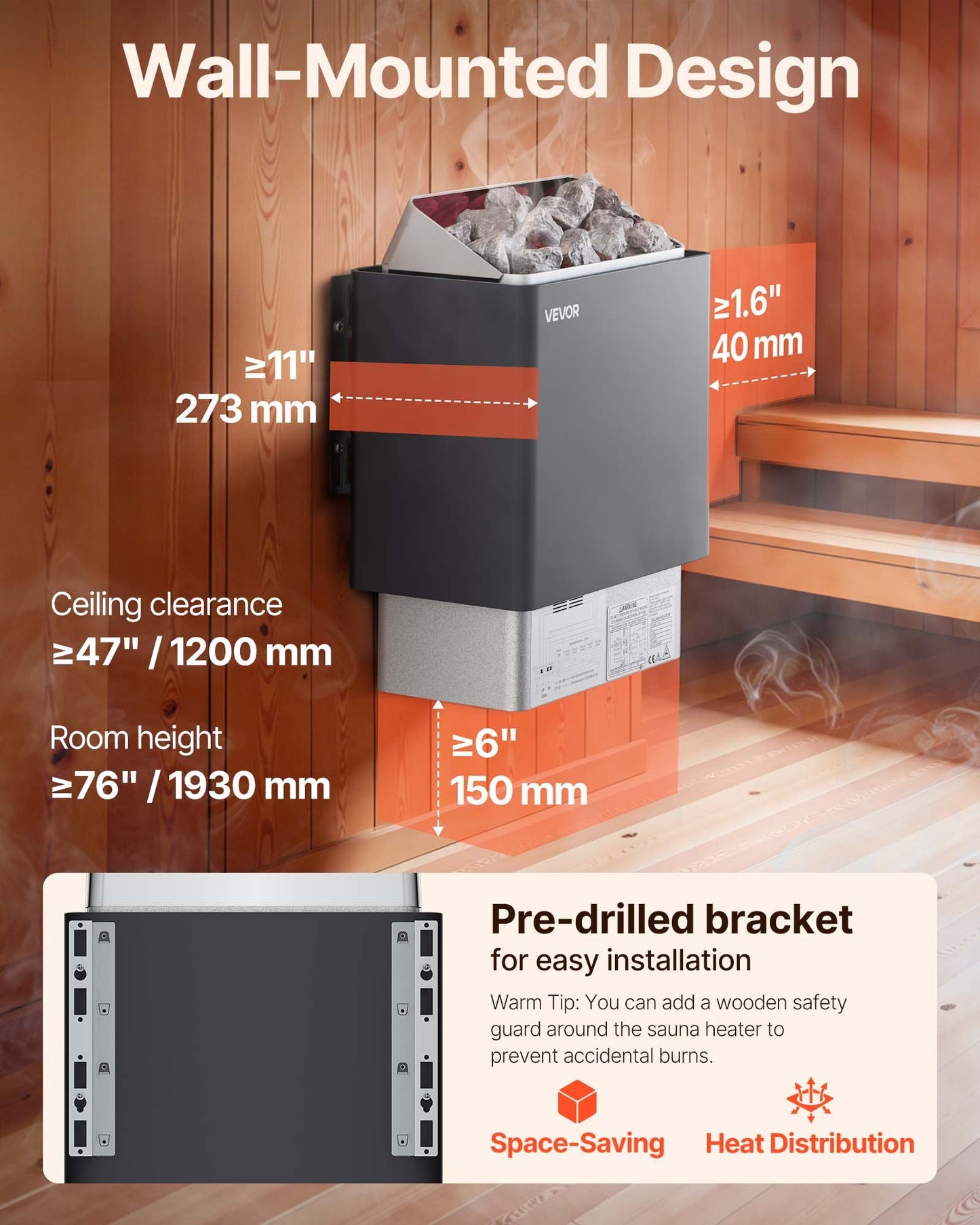 Sauna Heater, 9KW 220V Electric Sauna Stove, Steam Bath Sauna Heater With External Digital Controller, 3h Timer And Adjustable Temp For Max. 317-459 Cubic Feet, Home Hotel Spa Shower Use