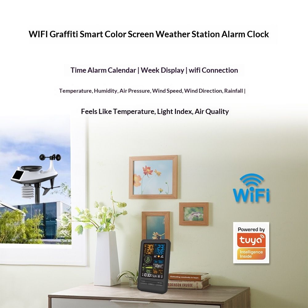 Graffiti WiFi Smart Weather Station Alarm Clock