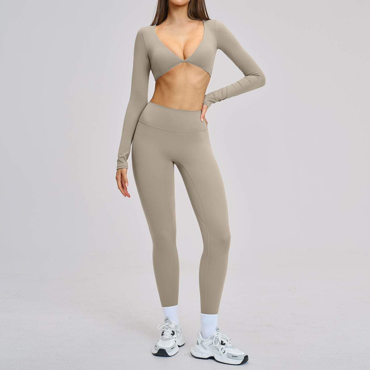Sports Running Fitness Fleece Flared Yoga Set