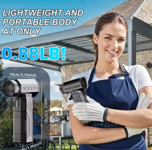 Powerful Portable Turbo Jet Fan, 150000 RPM, 2500mAh Battery, Type C Fast Charging Ideal For Computer Cleaning Yard Mainte