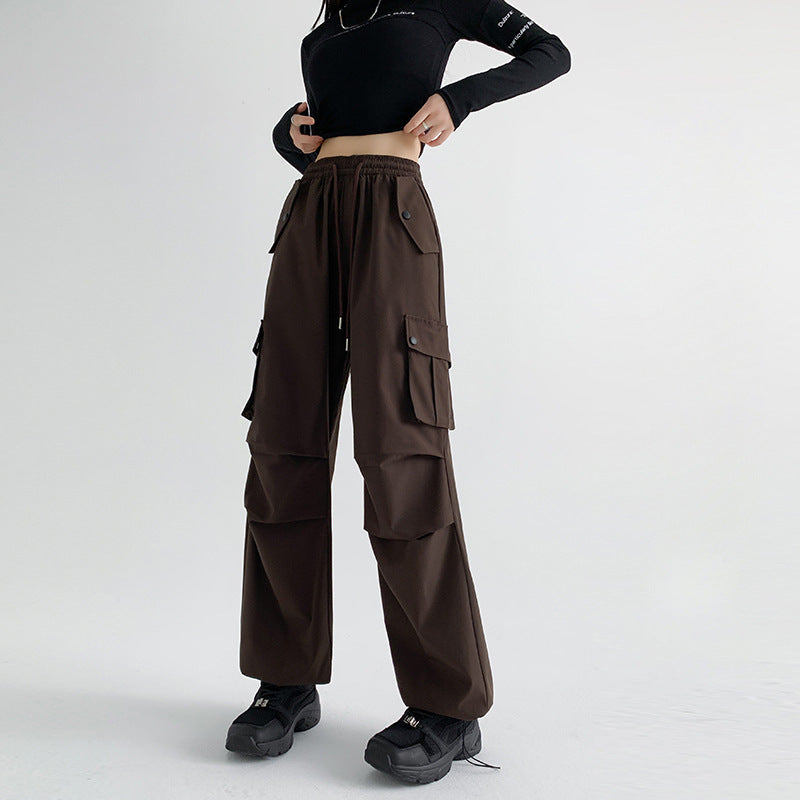 Korean Style Niche Drapey Cargo Pants For Women