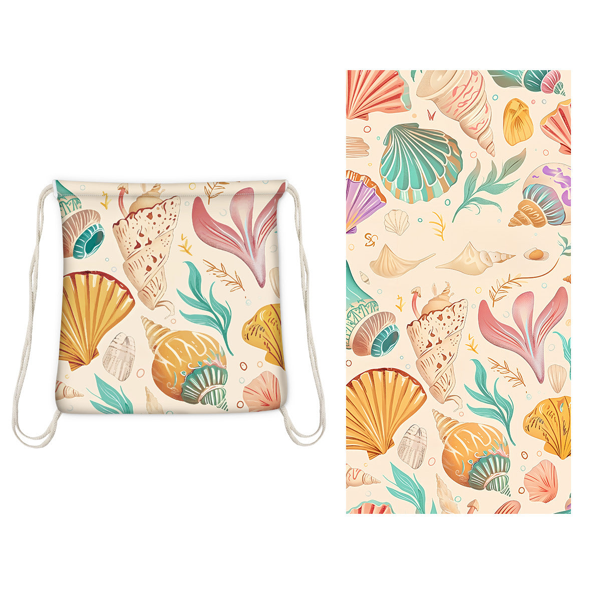 Beach Towel With Integrated Bag Portable Storage Backpack Printed Towel Bath Towel