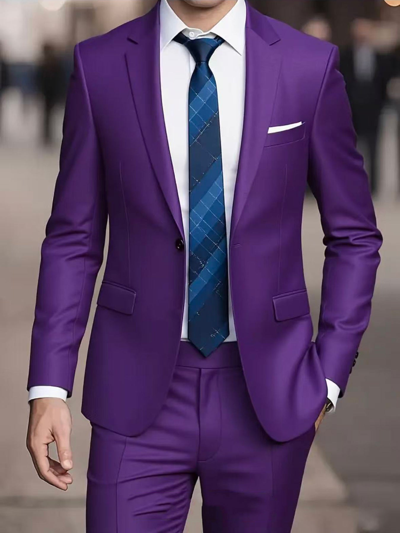 Mens Business-Casual Suit Slim-Fit Korean Style