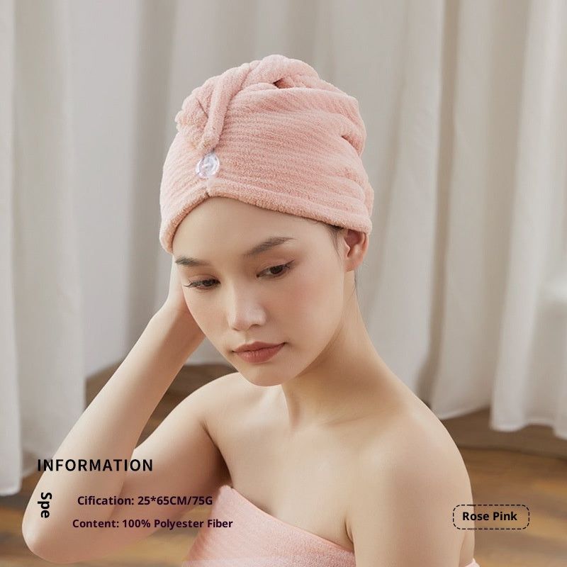 Thickened Hair-drying Cap Water-absorbent Coral Fleece Bath Cap