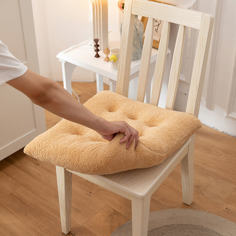 Thickened Winter Lambswool Seat Cushion Round Chair Pad Office Computer Chair