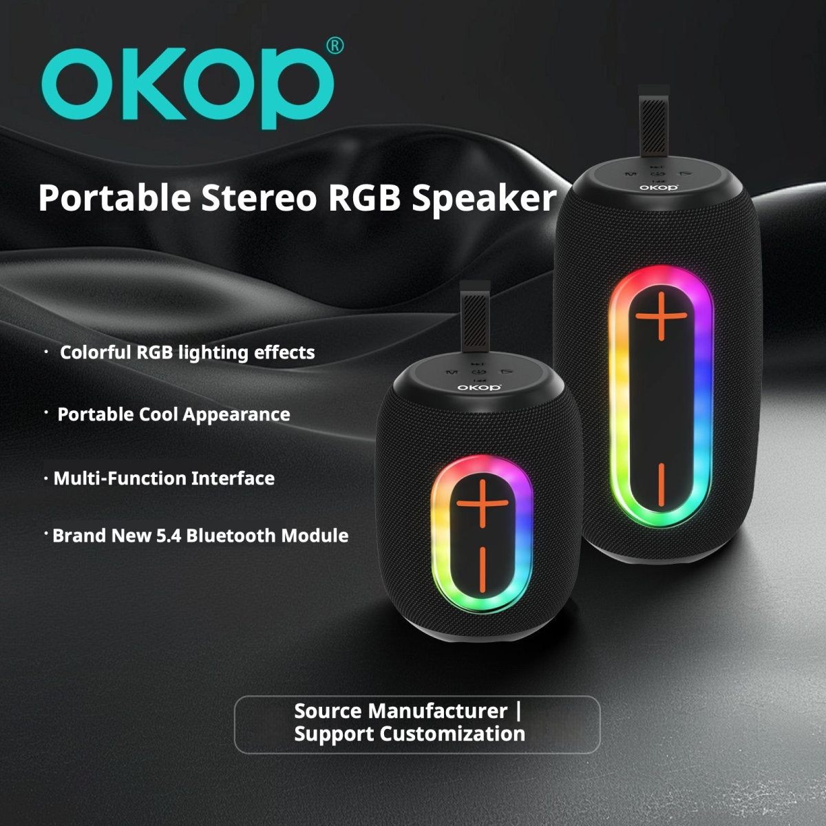 KP-833 Best-Selling Bluetooth Speaker Deep Bass High-Fidelity Sound High Power Portable Stylish Design With Ambient Lighting Suitable For Indoor Outdoor Use